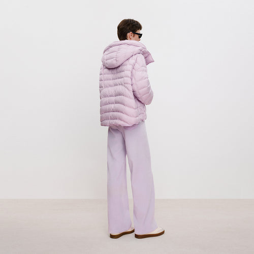 Soft Pink-Purple Straight-Leg Pants