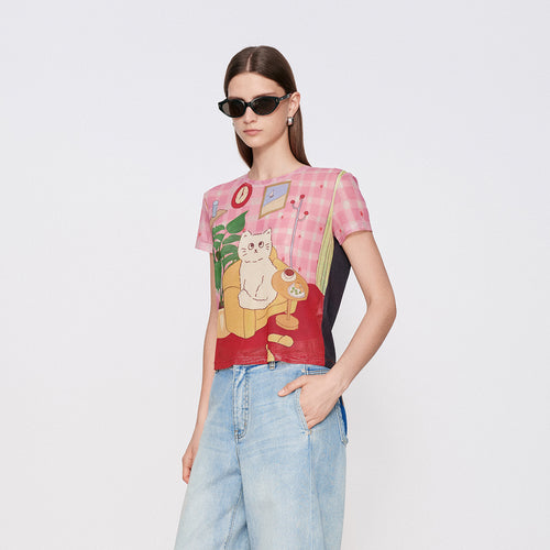 Decorative Mesh T-Shirt