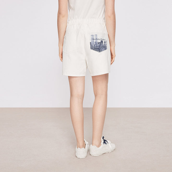 Cityscape White Denim Shorts