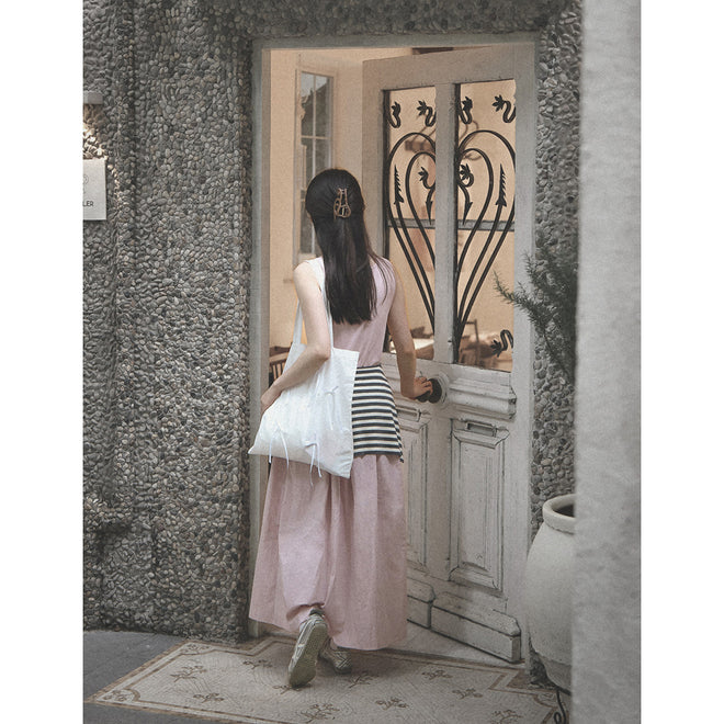 Ballet Knit & Woven Stripe Dress