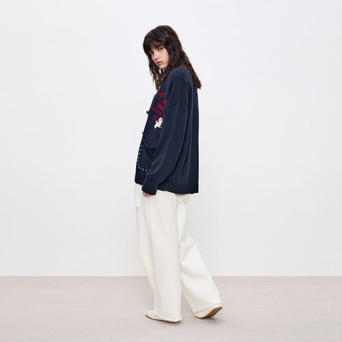 Trim Detail Knit Cardigan