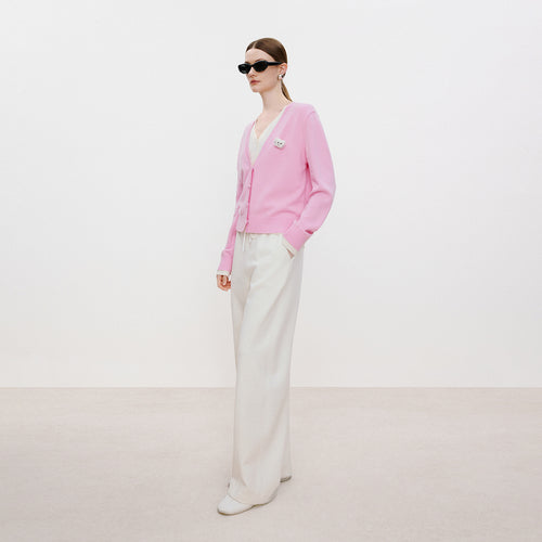 Pink Mist Mock-Layer Cardigan