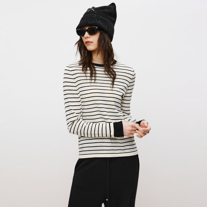 Black & White Fine Stripe Sweater