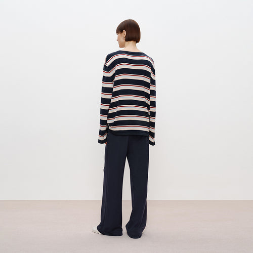 Sea Salt Raspberry Stripe Sweater