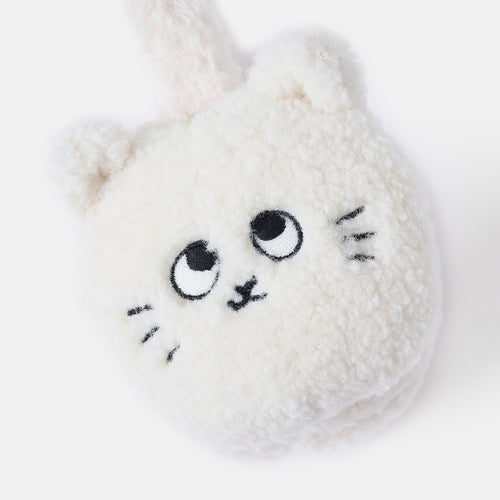 Cream Cat Fuzzy Earmuffs