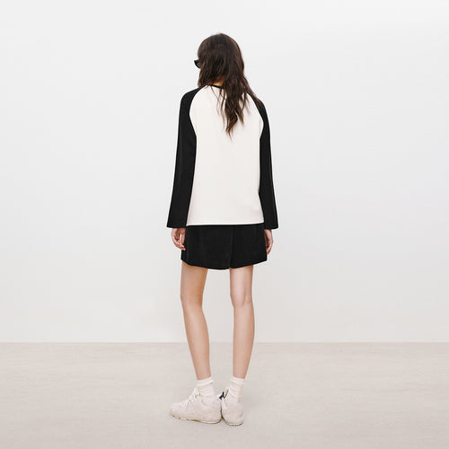 Black & White Raglan Sleeve Tee