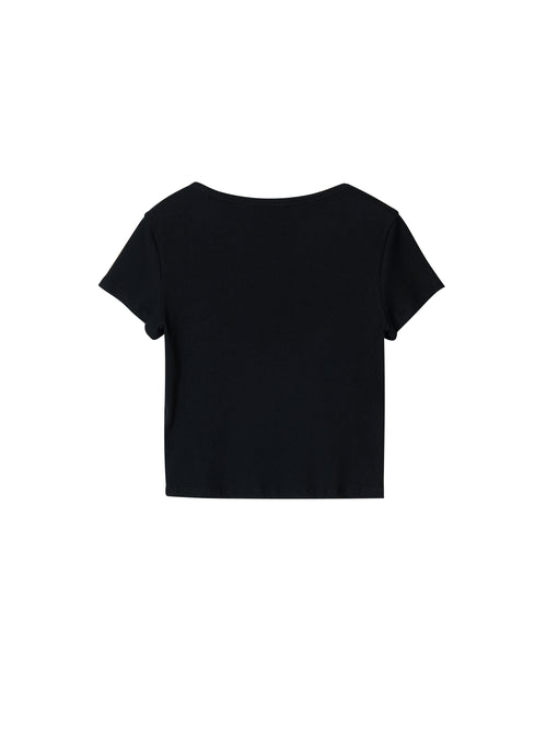 シンプルで万能なTシャツ - ブラック