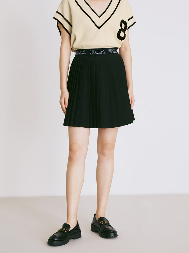 Peplum Pleated Skirt