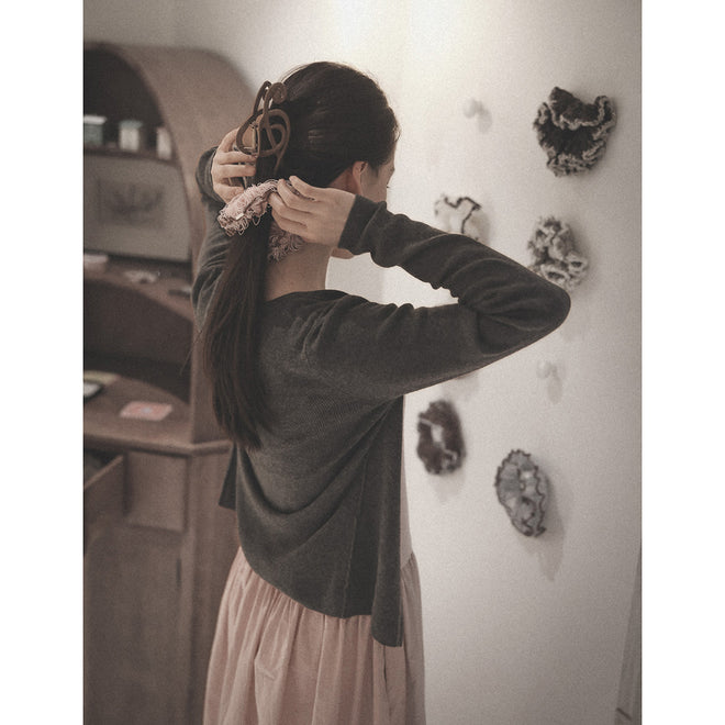Ballet Grey Cropped Cardigan