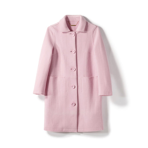 Two-Color Knit Tweed Coat With Lapel-Sample