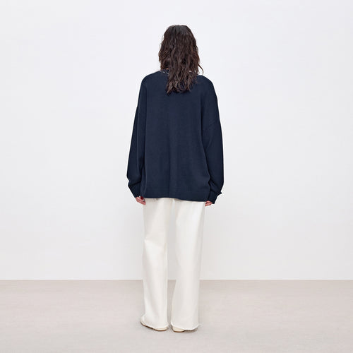 Trim Detail Knit Cardigan