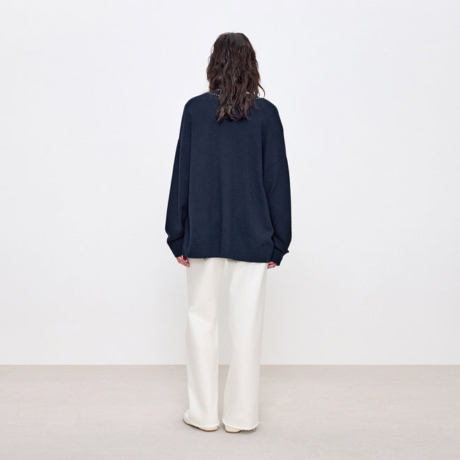 Trim Detail Knit Cardigan