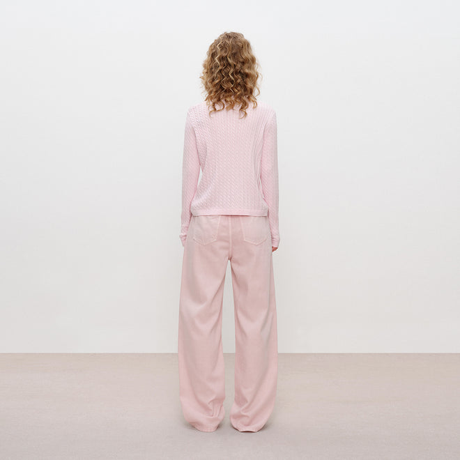 Candy Pink Knit Cardigan
