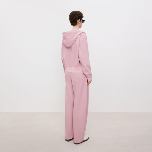 Cat Pink Hooded Cropped Jacket