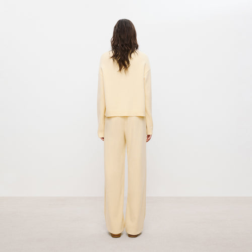 Buttery Cream Straight-Leg Pants