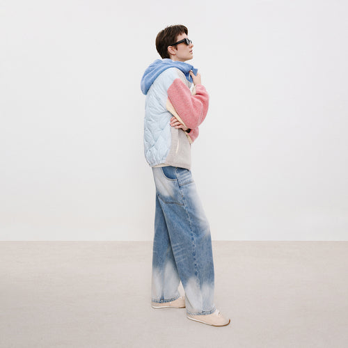 Street-Washed Curved Jeans