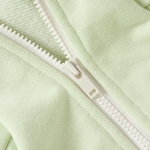 Cat Lime Green Zip-Up Hoodie