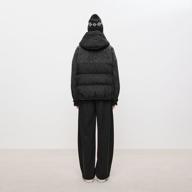 Black Sesame Spliced Down Jacket