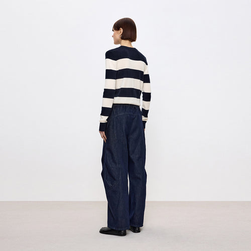 Prussian Blue Stripe Sweater