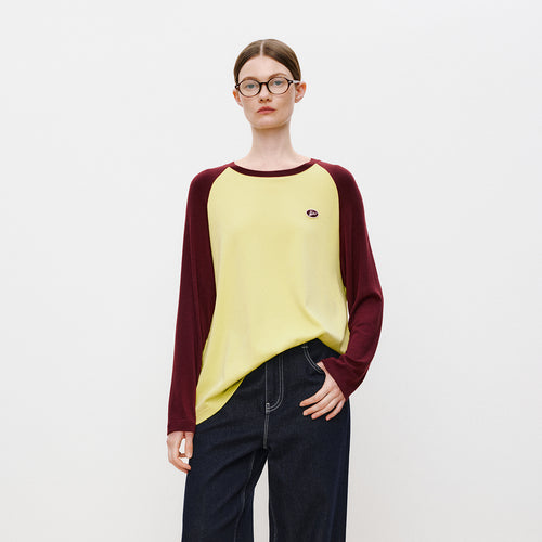 Color-Block Raglan Long Sleeve Tee