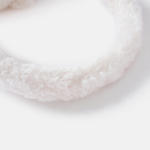 Cream Cat Fuzzy Earmuffs