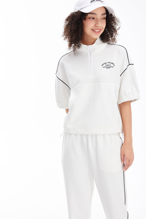 Sweat-shirt Collision Color-Blanc