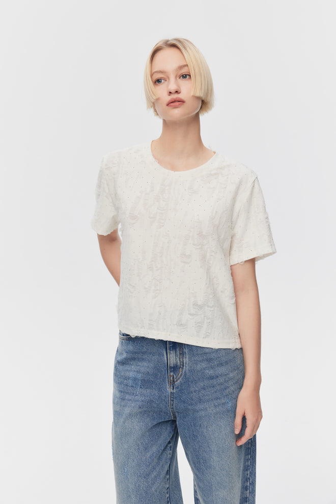 Heavy Diamante Silhouette Tee - Urlazh New York