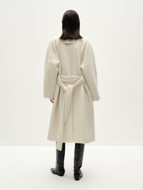 Cream White Alpaca Coat