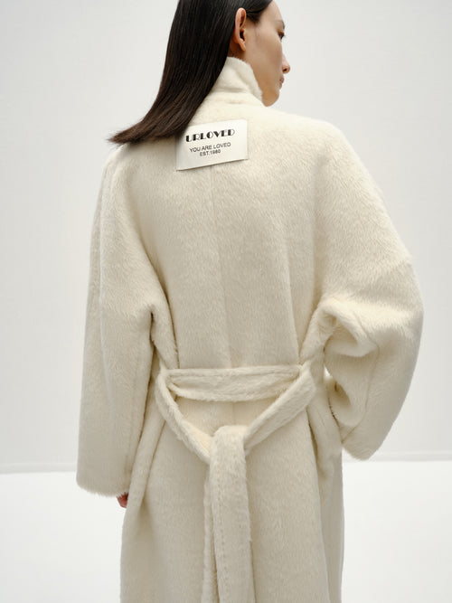 Cream White Alpaca Coat