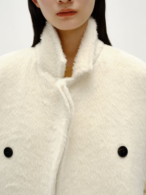 Cream White Alpaca Coat