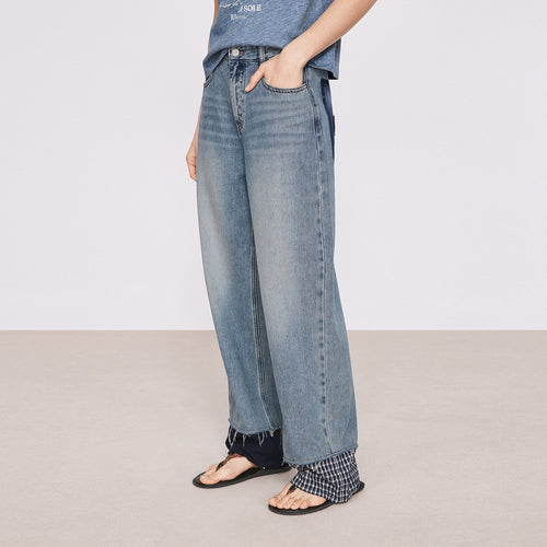 Edgy Patchwork Denim Pants
