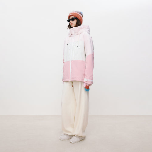 Color-Block Pink Ski Jacket