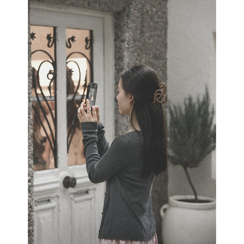 Ballet Grey Cropped Cardigan