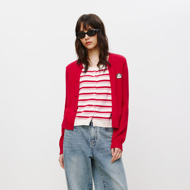 Cat Mock-Layer Cardigan