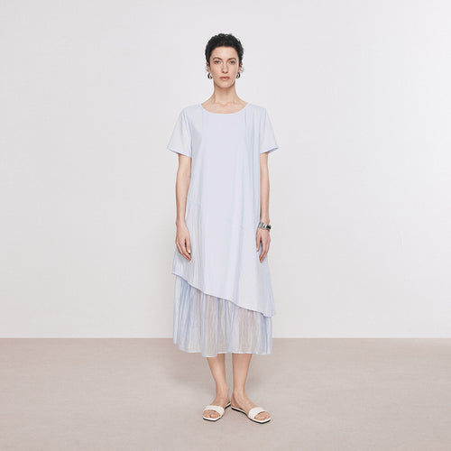 Sea Salt Blue Patchwork Dress