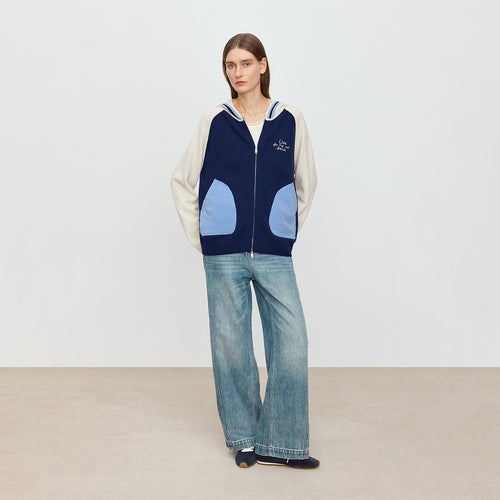 Deep Sea Hooded Knit Cardigan