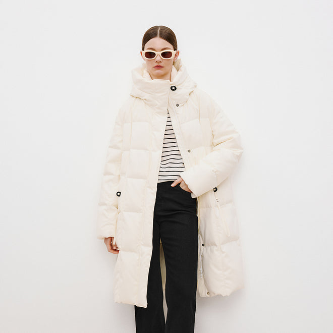Cloud White Long Down Jacket