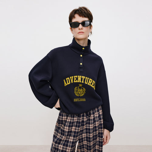 Slogan Navy Sweatshirt