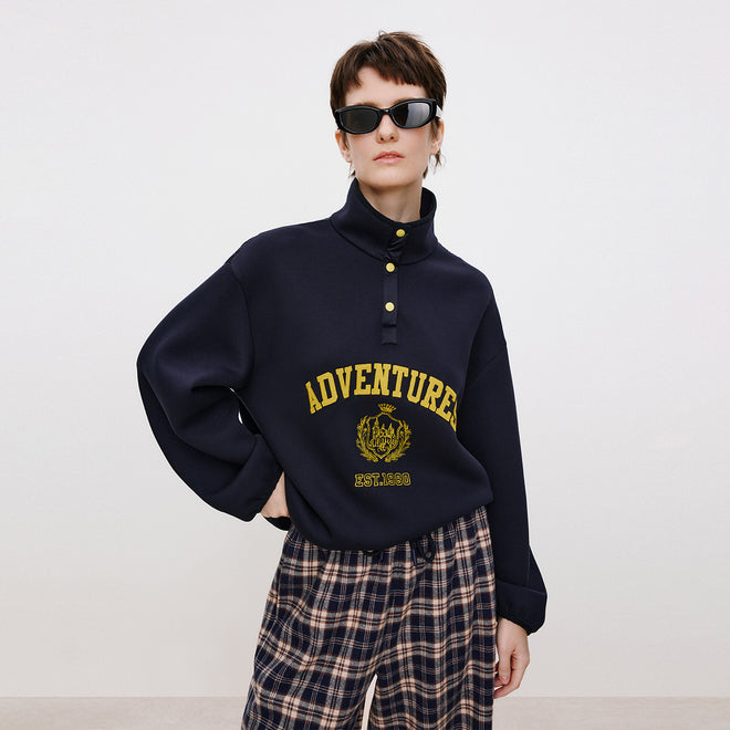 Slogan Navy Sweatshirt
