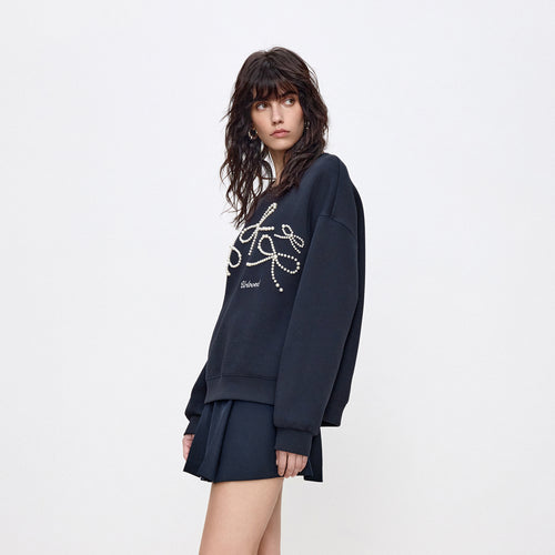 Bow Beaded Sweatshirt