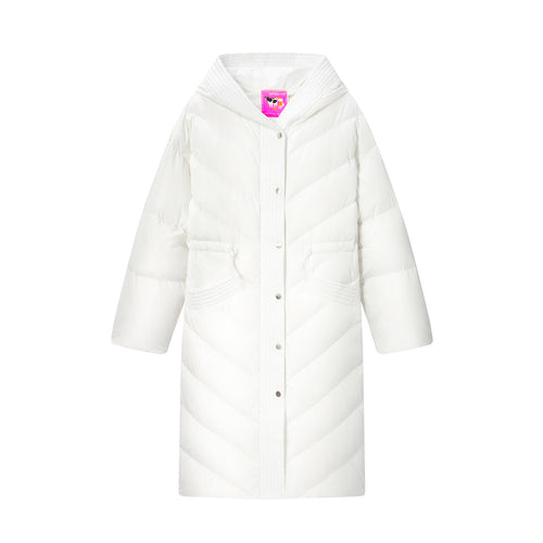 Pure White Hooded Down Jacket