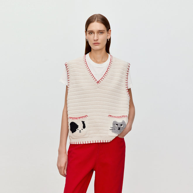 Cat and Dog Crochet Vest