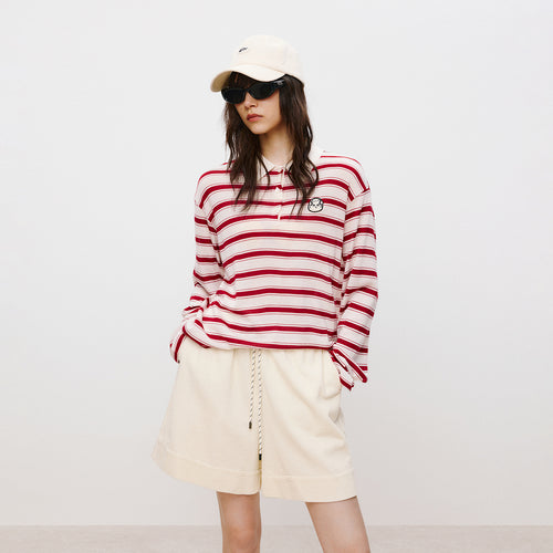 Cat Stripe Polo Sweater