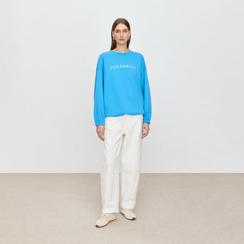 Sky Blue Casual Sweatshirt