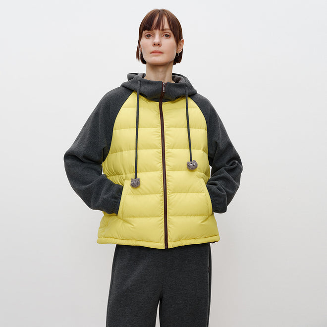 Grey & Yellow Down Jacket