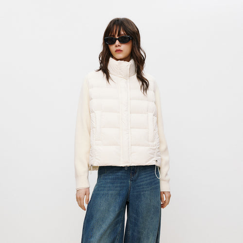 Knit-Sleeve Mock-Layer Down JacketKnit-Sleeve Mock-Layer Down Jacket