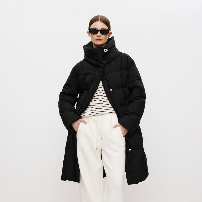 Midnight Black Long Down Jacket
