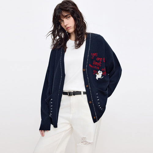 Trim Detail Knit Cardigan
