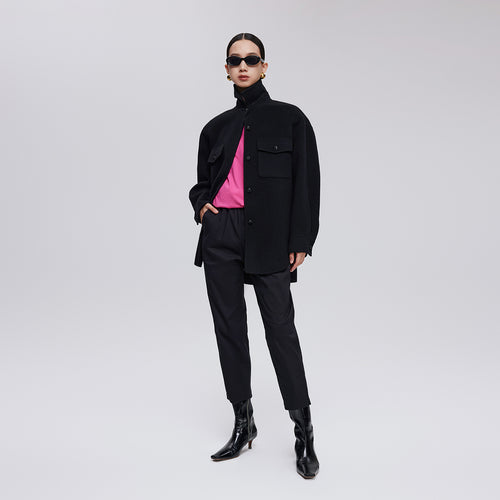 Wool Cashmere Shirt Coat