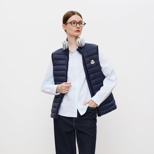 Cat Trim Navy Down Vest
